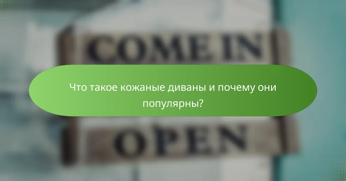 Что такое кожаные диваны и почему они популярны?