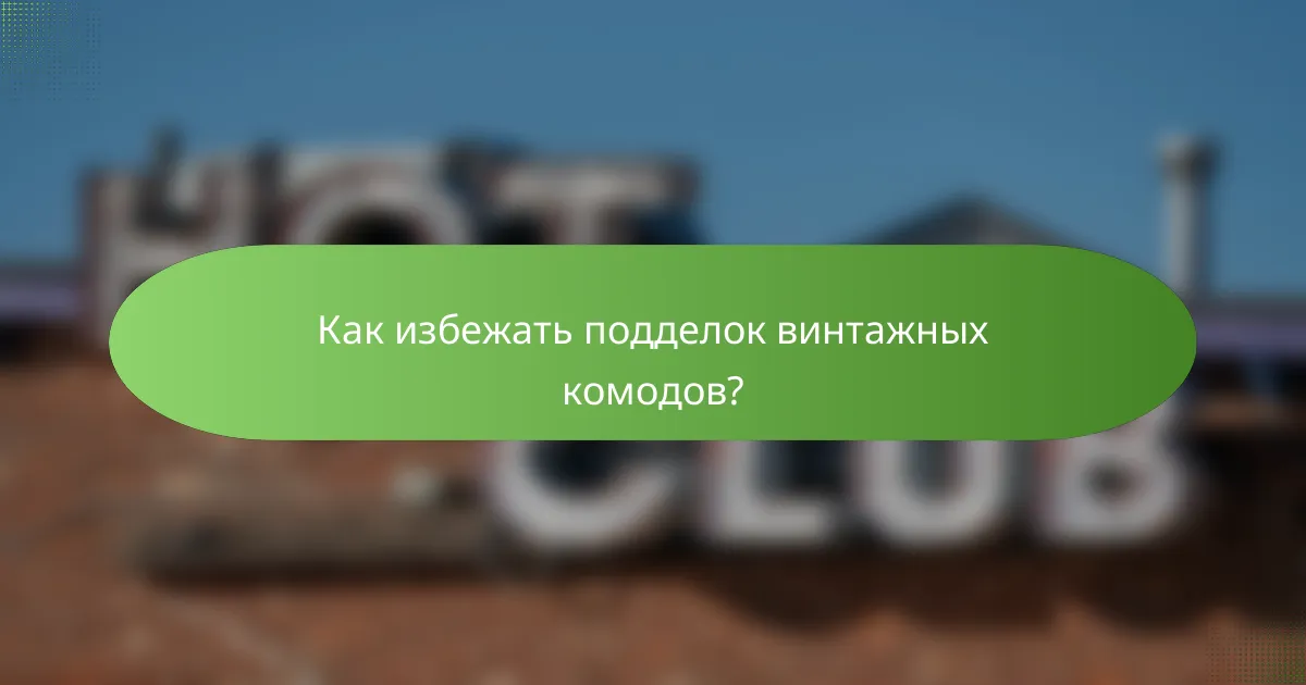 Как избежать подделок винтажных комодов?