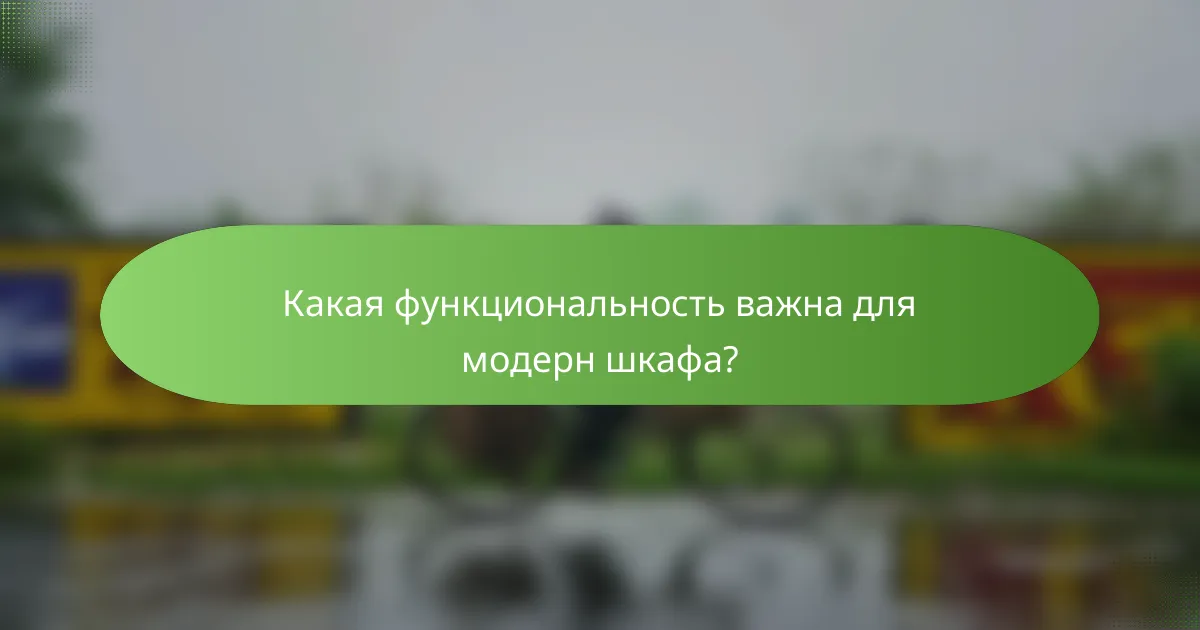 Какая функциональность важна для модерн шкафа?