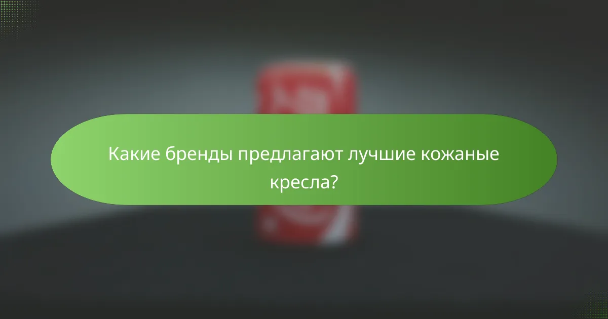 Какие бренды предлагают лучшие кожаные кресла?