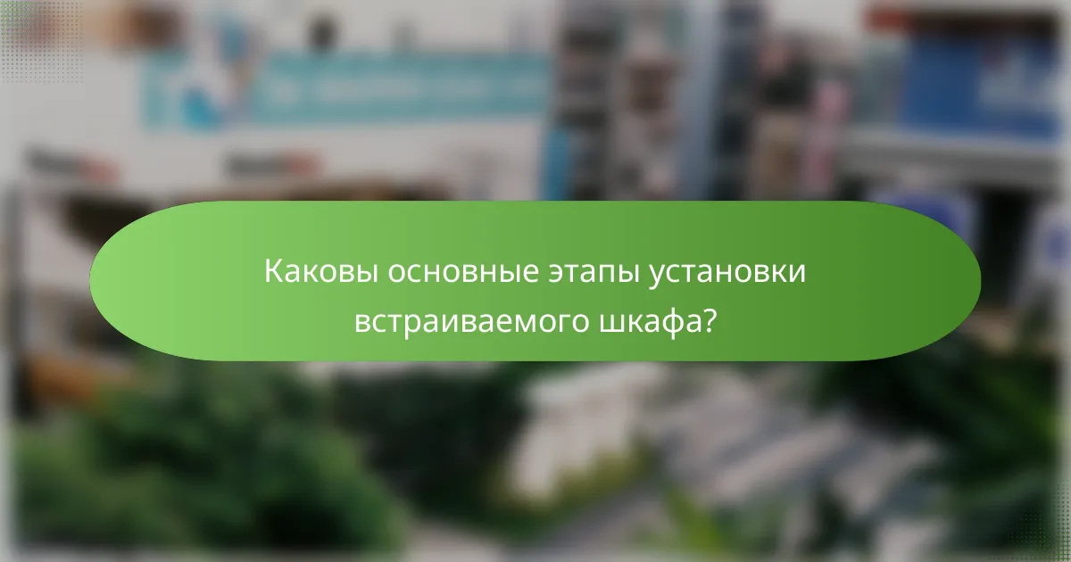 Каковы основные этапы установки встраиваемого шкафа?